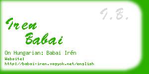 iren babai business card
